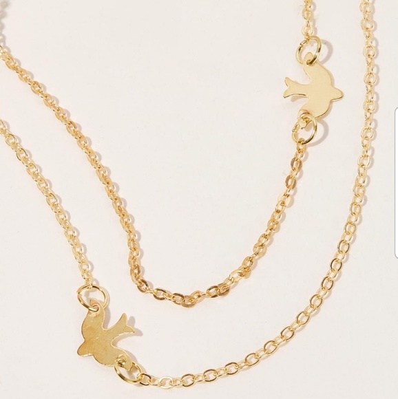 Dove Double Layered Chain Necklace - Picture 3 of 6